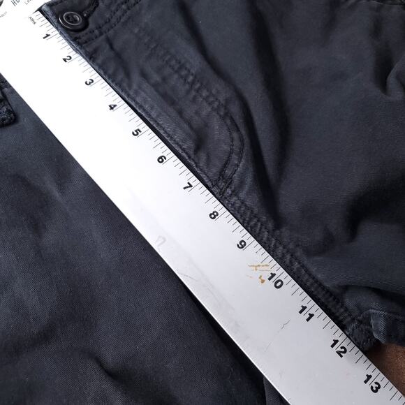 Hollister Loose Cargo Pants Baggy 100% Cotton Women 29x30 Black - Picture 6 of 11